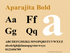 Aparajita Bold Version 5.91 Font Sample