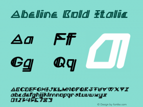 Abeline-BoldItalic Version 1.000 Font Sample