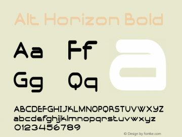 AltHorizon-CondensedBold Version 1.000 Font Sample