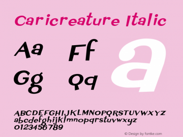 Caricreature-Italic Version 1.000图片样张