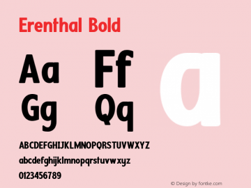 Erenthal-CondensedBold Version 1.000 Font Sample