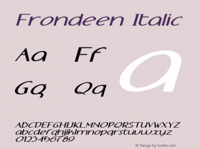 Frondeen-ExpandedItalic Version 1.000 Font Sample