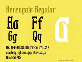 Herengale-CondensedRegular Version 1.000 Font Sample