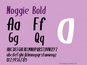 Noggie-Bold Version 1.000 Font Sample