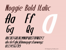 Noggie-BoldItalic Version 1.000图片样张
