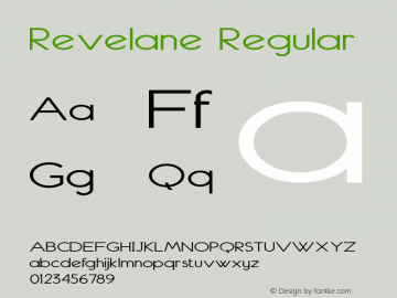 Revelane-ExpandedRegular Version 1.000 Font Sample