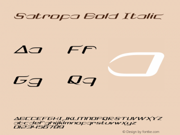 Satropa-BoldItalic Version 1.000 Font Sample