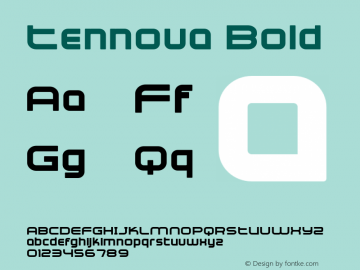 Tennova-Bold Version 1.000 Font Sample