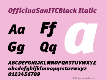 OfficinaSanITCBlack Italic Version 3.0图片样张