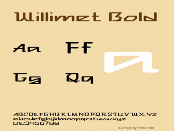 Willimet-ExtraexpandedBold Version 1.000图片样张