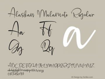 Alaskan Malamute 1.00 Font Sample