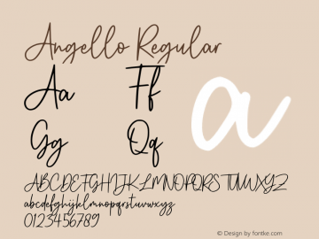 Angello Version 1.00;October 22, 2020;FontCreator 12.0.0.2567 64-bit图片样张