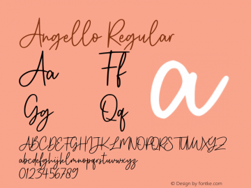 Angello Version 1.00;October 22, 2020;FontCreator 12.0.0.2567 64-bit Font Sample