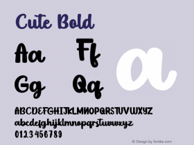 Cute Bold Version 1.001;Fontself Maker 3.5.1 Font Sample