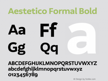 Aestetico Formal Bold 0.007 Font Sample