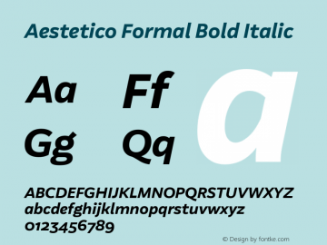 Aestetico Formal Bold Italic 0.007 Font Sample