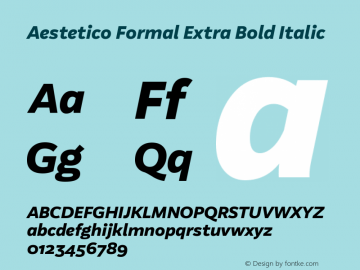 Aestetico Formal Extra Bold Italic 0.007 Font Sample