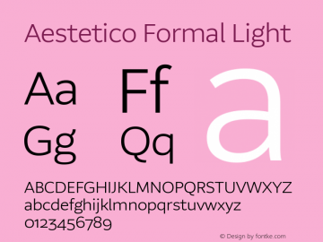 Aestetico Formal Light 0.007 Font Sample