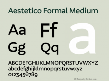 Aestetico Formal Medium 0.007 Font Sample