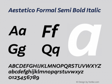 Aestetico Formal Semi Bold Italic 0.007 Font Sample