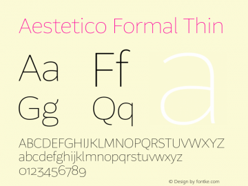 Aestetico Formal Thin 0.007 Font Sample