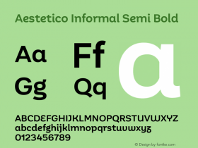 Aestetico Informal Semi Bold 0.007 Font Sample