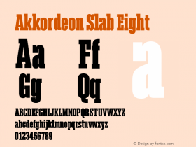 Akkordeon Slab Eight 1.000 Font Sample