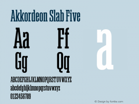 Akkordeon Slab Five 1.000 Font Sample