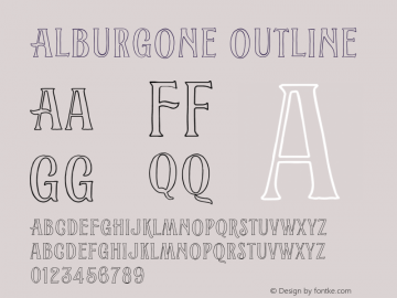 Alburgone Outline 1.002 Font Sample