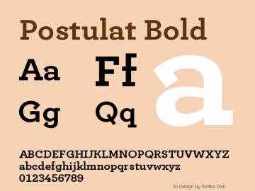 Postulat Bold Version 1.000 Font Sample