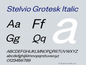 Stelvio Grotesk Italic Version 1.00 Font Sample