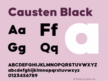 Causten Black Version 1.000 | web-TT Font Sample