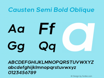 Causten Semi Bold Oblique Version 1.000 | web-TT图片样张