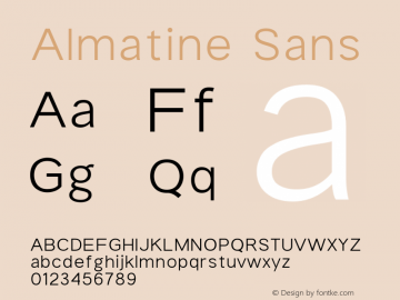 Almatine Sans 1.000 Font Sample