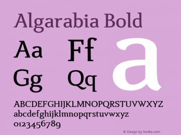 Algarabia Bold 1.003 Font Sample