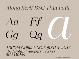 Along Serif BSC Thin Italic 1.000图片样张