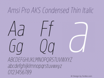 Amsi Pro AKS Condensed Thin Italic 2.300图片样张
