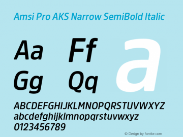 Amsi Pro AKS Narrow SemiBold Italic 2.300图片样张
