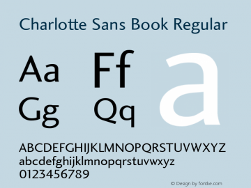 Charlotte Sans Book Regular Version 2.0图片样张