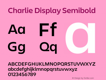 Charlie Display Semibold Version 2.500 | wf-rip DC20180320 Font Sample