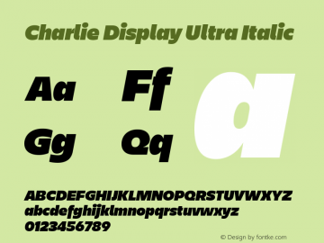 Charlie Display Ultra Version 2.500;PS 1.0;hotconv 16.6.54;makeotf.lib2.5.65590图片样张