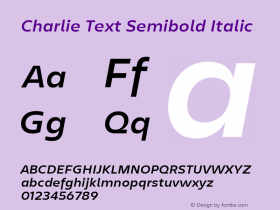 Charlie Text Semibold Version 1.100;PS 1.0;hotconv 16.6.54;makeotf.lib2.5.65590 Font Sample