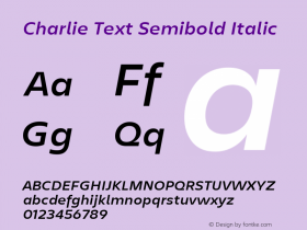 Charlie Text Semibold Version 1.100;PS 1.0;hotconv 16.6.54;makeotf.lib2.5.65590图片样张