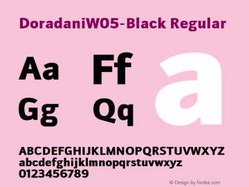 Doradani W05 Black Version 2.102 Font Sample