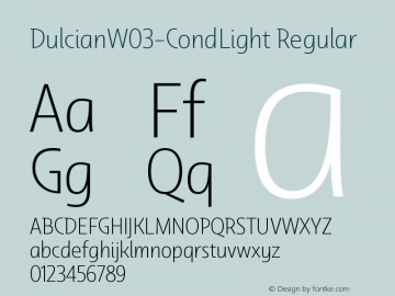 Dulcian W03 Cond Light Version 1.00 Font Sample