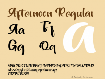 Afternoon Version 1.00;January 12, 2021;FontCreator 12.0.0.2545 64-bit Font Sample