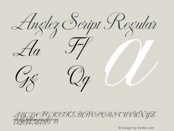 Anglez Script 1.000 Font Sample