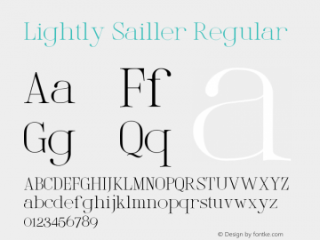 Lightly Sailler Version 1.00;January 9, 2021;FontCreator 11.5.0.2427 32-bit图片样张