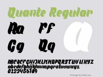 Quante Version 1.00;January 6, 2021;FontCreator 12.0.0.2539 64-bit图片样张