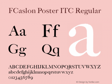 FCaslon Poster ITC Regular Version 2.0; 2001图片样张